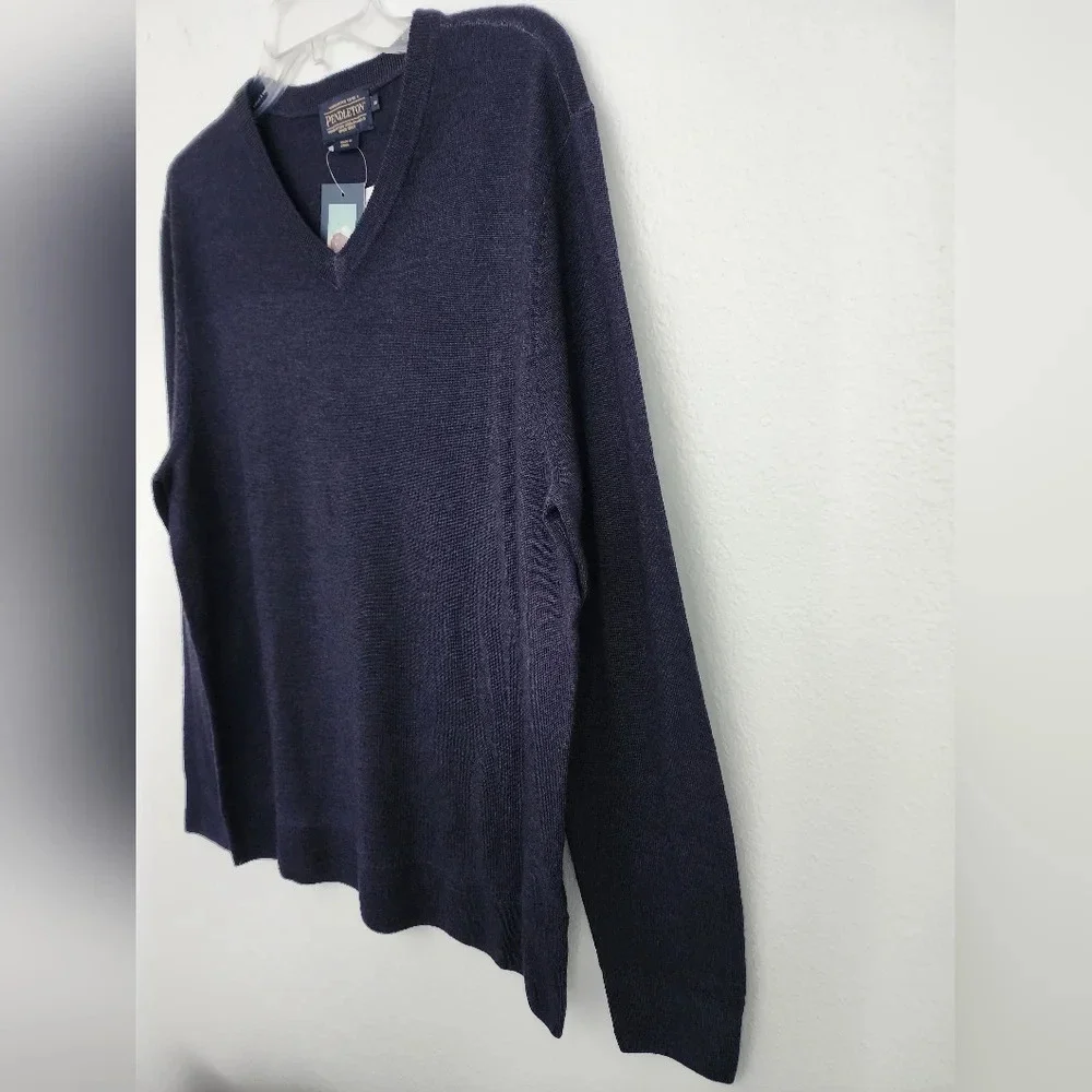 The Pendleton Magic Wash V-neck Pullover Wool Men's Sweater Sz M (NWT)